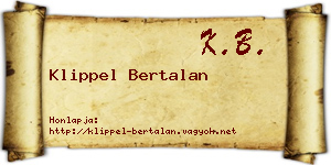 Klippel Bertalan névjegykártya